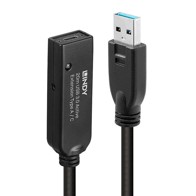 Cable lindy 43375 usb 3.2 gen 1 (3.1 gen 1) 20 m usb a negro