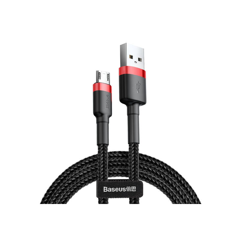 Cable micro usb baseus cafule 1.5a 2m (red & black)