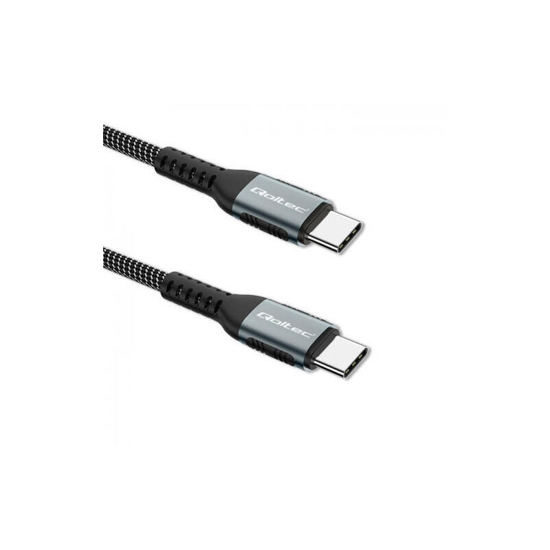 Cable qoltec 52357 usb 2.0 tipo c cable usb 2.0 tipo c 100w qc 3.0 pd 1m black