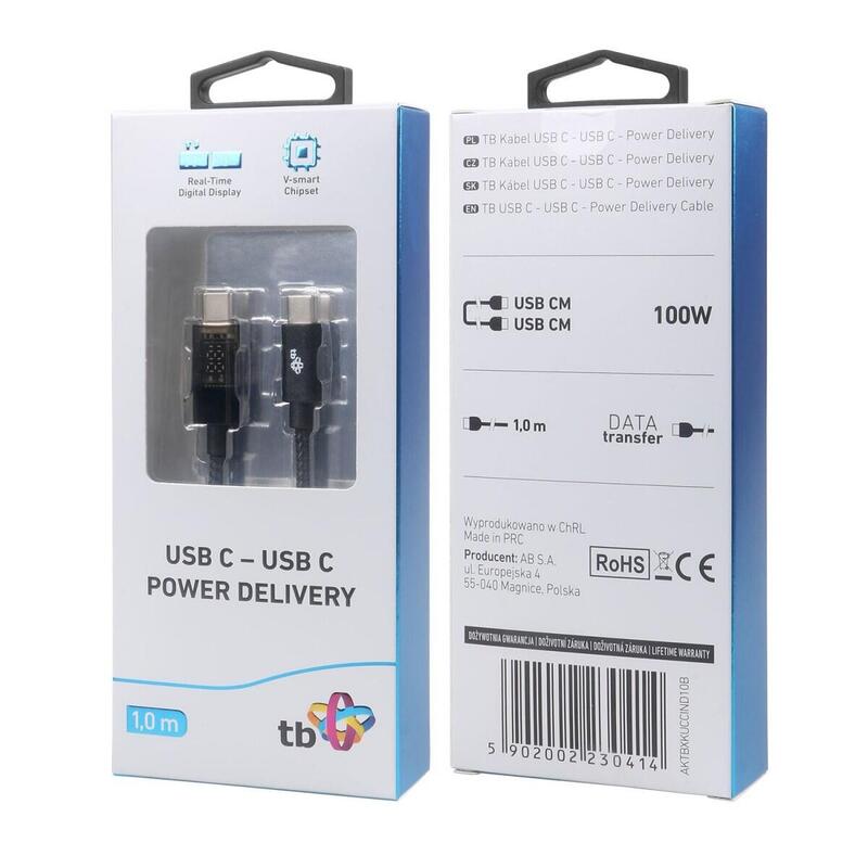 Cable tb usb c 1m. with charging indicator 100w
