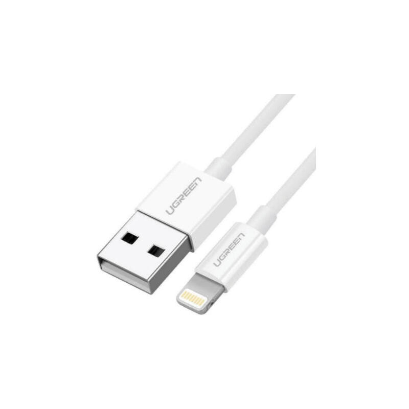 Cable ugreen 20730 (usb 2.0 m – lightning m, 2 m, white color)