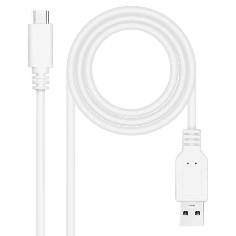 Cable usb 2.0 3a, tipo usb-c/m-a/m, blanco, 0.5 m