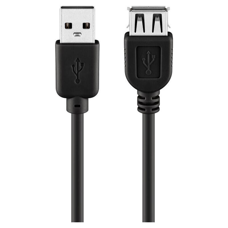 Cable usb 2,0 a-a m/h 3m alargo negro