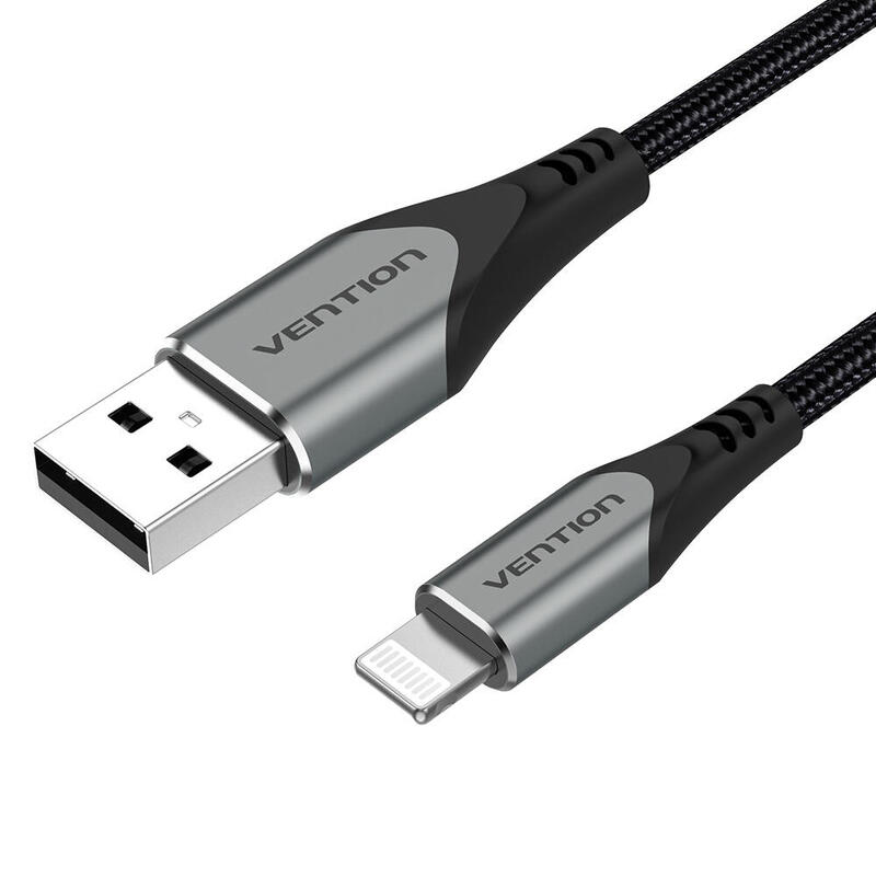 Cable usb 2.0 lightning vention labhh usb macho lightning macho 2m gris