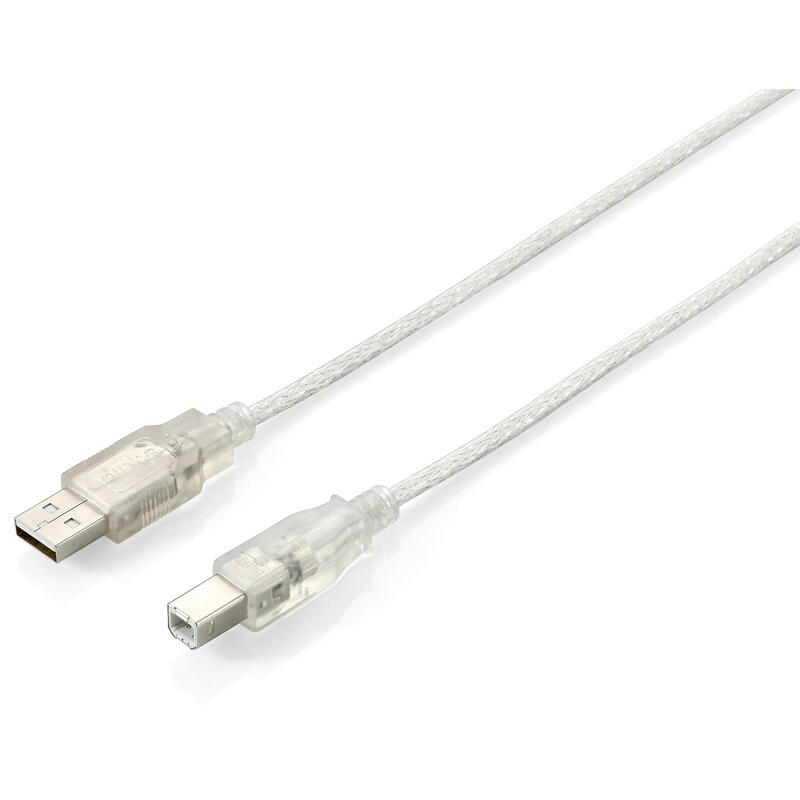 Cable usb 2.0 tipo a – b  transparente 1m