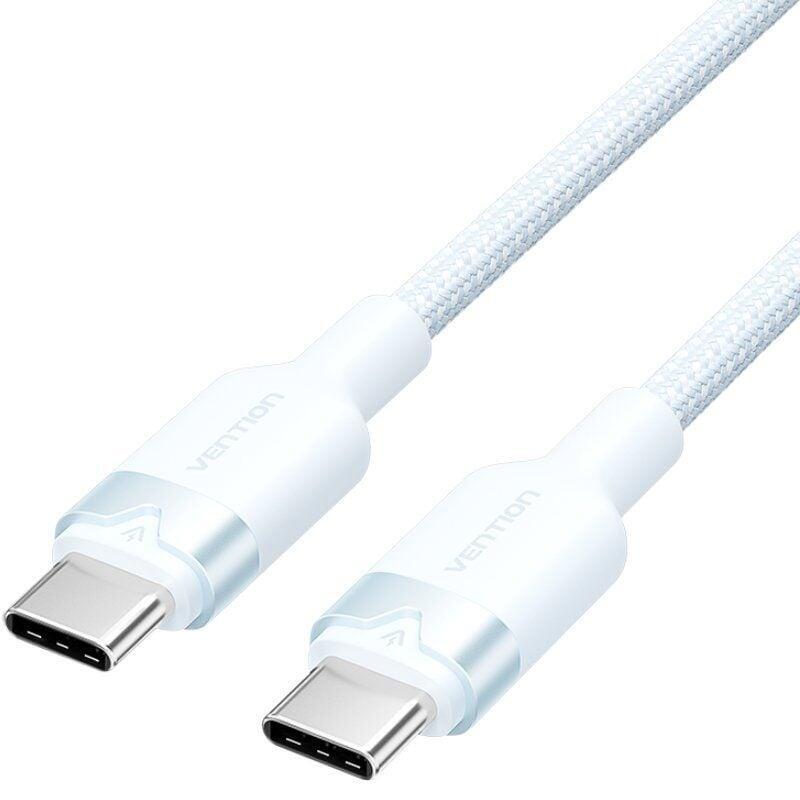 Cable usb 2.0 tipo-c 3a vention trdsf usb tipo-c macho usb tipo-c macho hasta 60w 480mbps 1m azul