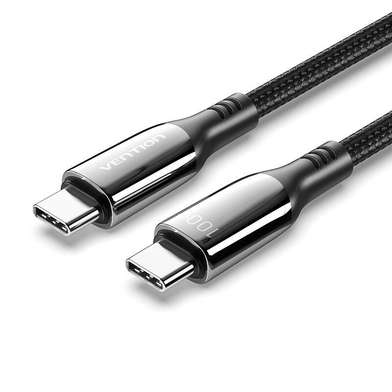 Cable usb 2.0 tipo-c 5a 100w vention ctkbav usb tipo-c macho usb tipo-c macho 1.2m negro