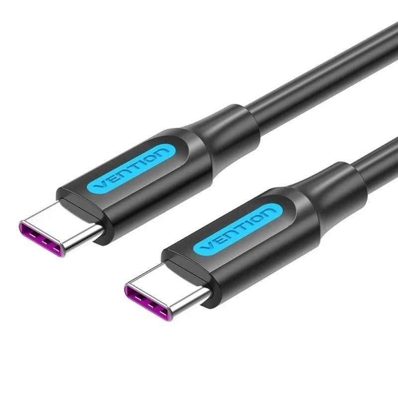 Cable usb 2.0 tipo-c vention cotbd usb tipo-c macho usb tipo-c macho 50cm negro
