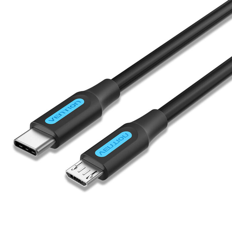 Cable usb 2.0 tipo-c vention covbd usb tipo-c macho microusb macho 50cm negro