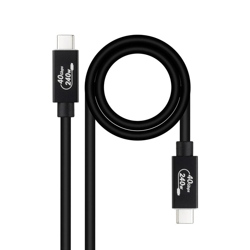 Cable usb 4 gen3x2 40gbps 5a/240w, usb-c m/m 1 m