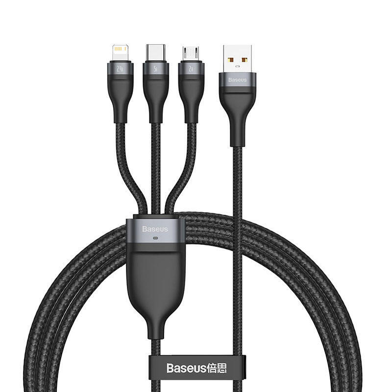 Cable usb baseus serie flash 3 en 1 usb-c / micro usb