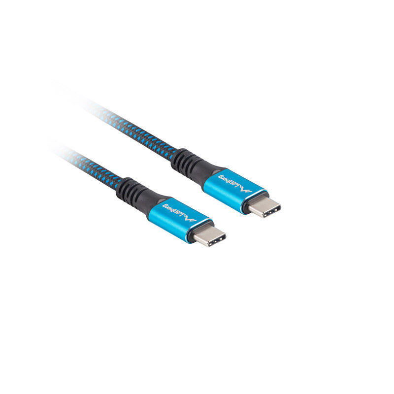 Cable usb-c 4.0 lanberg macho/macho 1.2m 100w 8k 30hz negro/azul