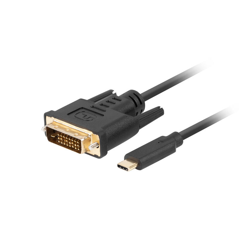 Cable usb-c a dvi-d (24+1) lanberg macho/macho 1.8m negro