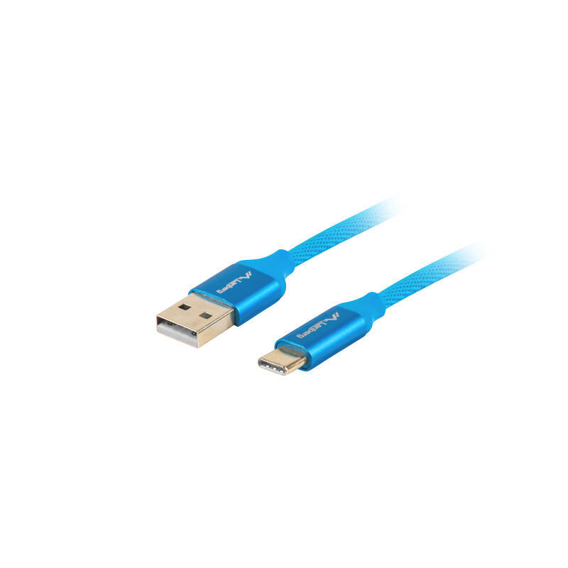 Cable usb lanberg 2.0 macho/usb c macho quick charge 3.0 1m azul