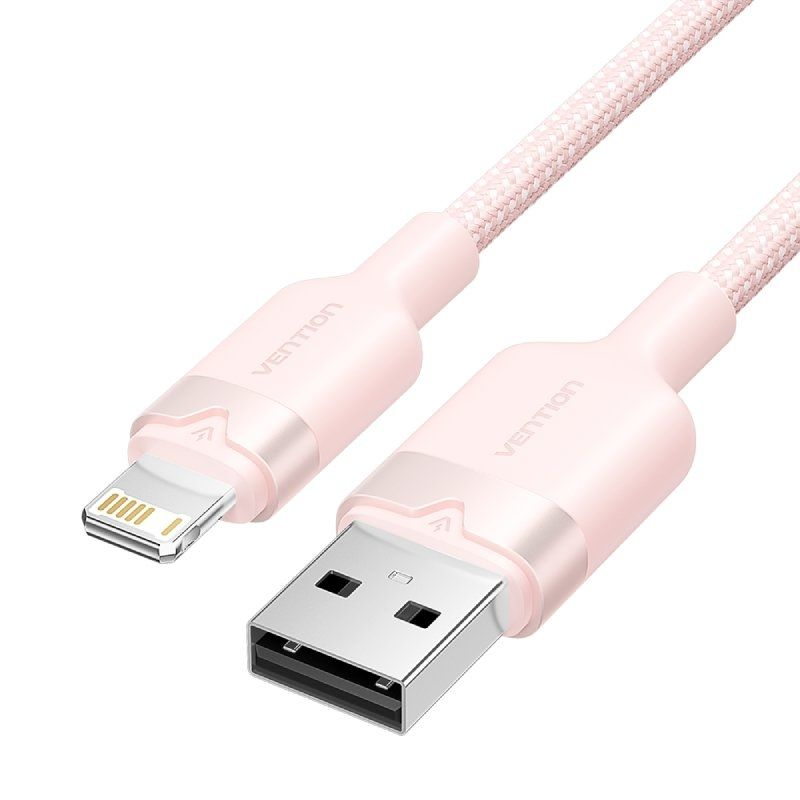 Cable usb lightning vention lanbh usb macho lightning macho 480mbps 1m rosa