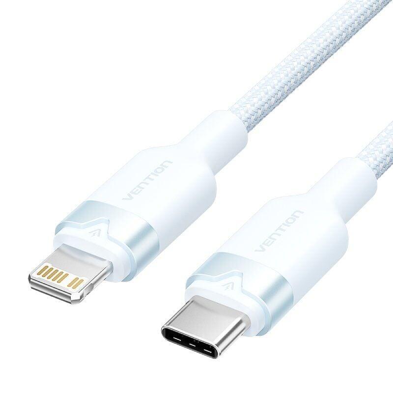 Cable usb tipo-c lightning vention lalsh usb tipo-c macho lightning macho 27w 480mbps 2m azul
