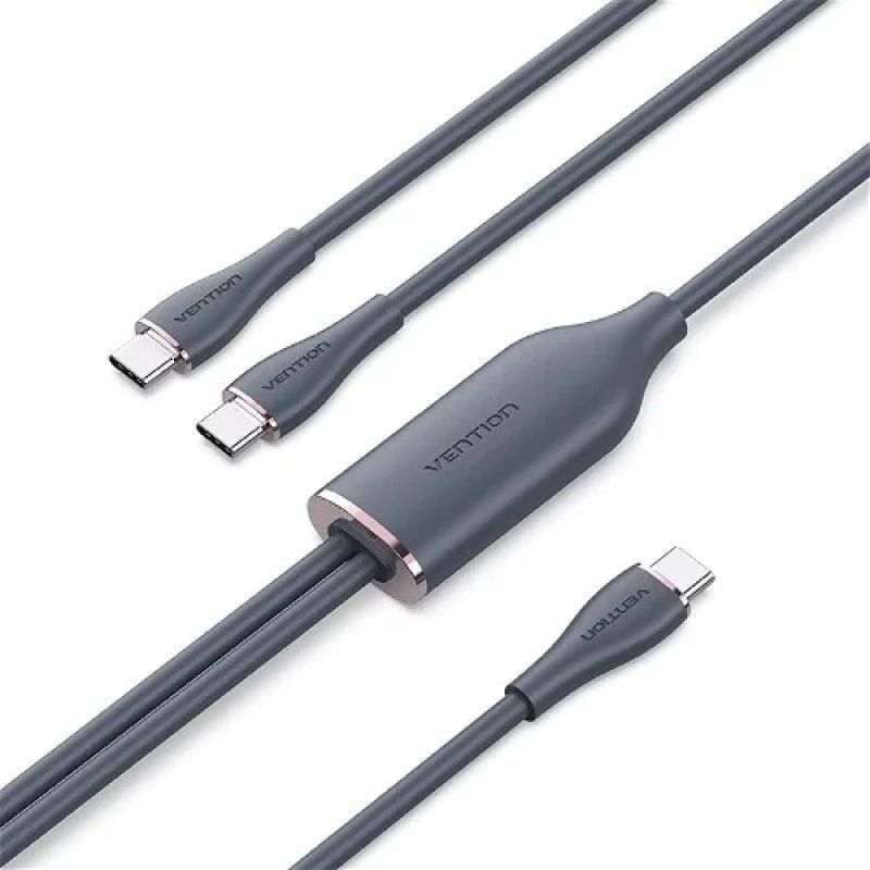 Cable usb tipo-c vention ctmbg usb tipo-c macho 2 x usb tipo-c macho 1.5m negro