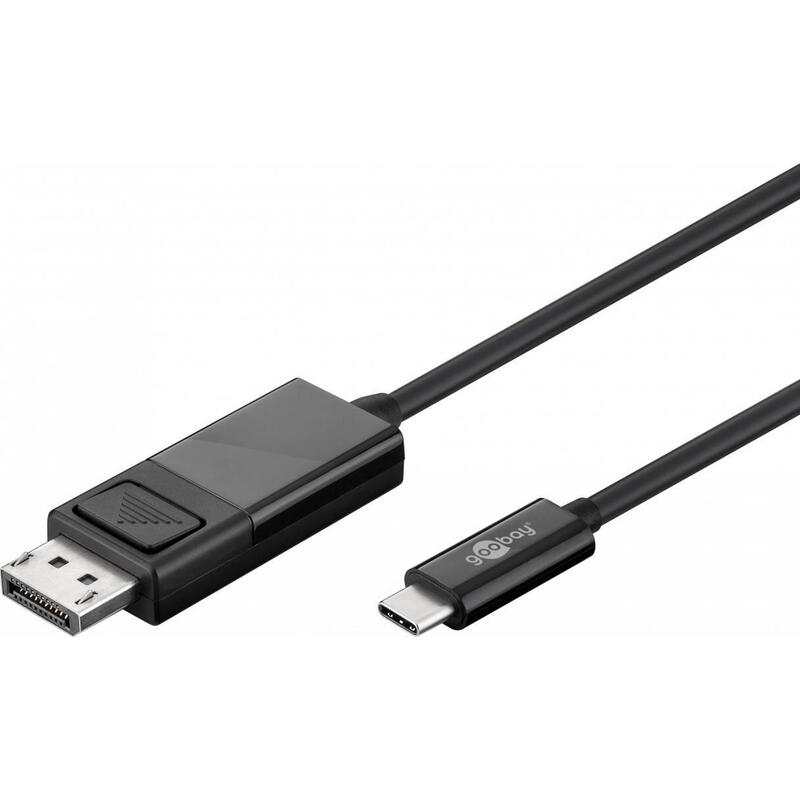 Cable usb(c) 3.0 a display port goobay 1.2m negro macho a macho negro 4k 60hz