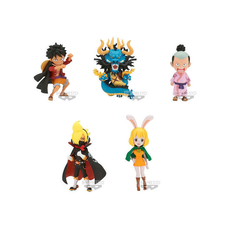 Caja 12 figuras world collectable wanokuni onigashima 3 one piece 7cm surtido
