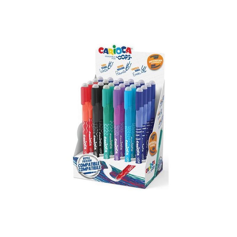 Carioca bolÍgrafo oops borrable colores surtidos caja expositora  de 24