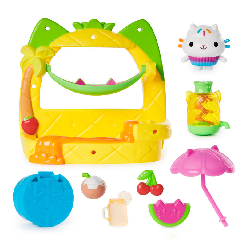 Casa de muÑecas de spin master gabby: juego con balcÓn, barra de jugos de kuchi, figura de juguete   6071359
