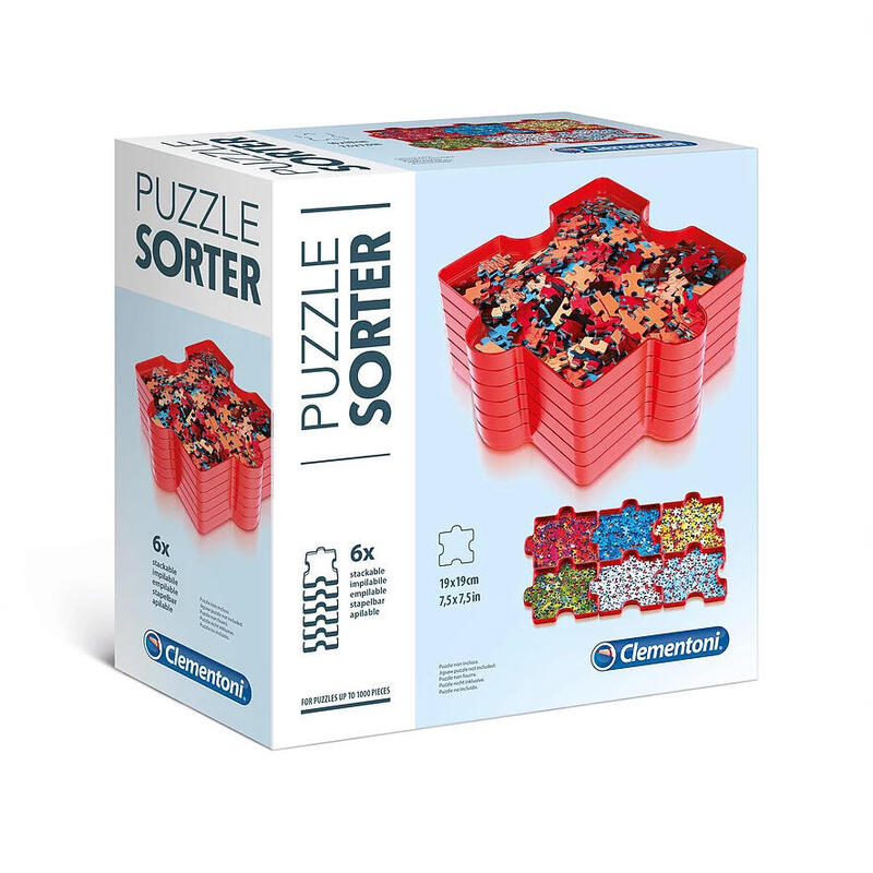 Clementoni 37040 – set de 6 bandejas portapiezas puzzle sorter