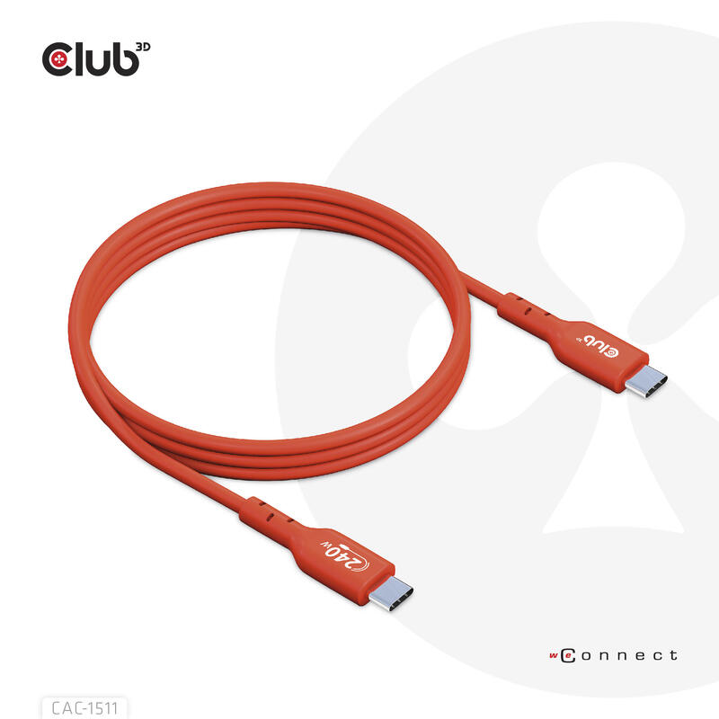 Club3d cable usb 2 typ c pd 240w 480placa base 4m m/m retail