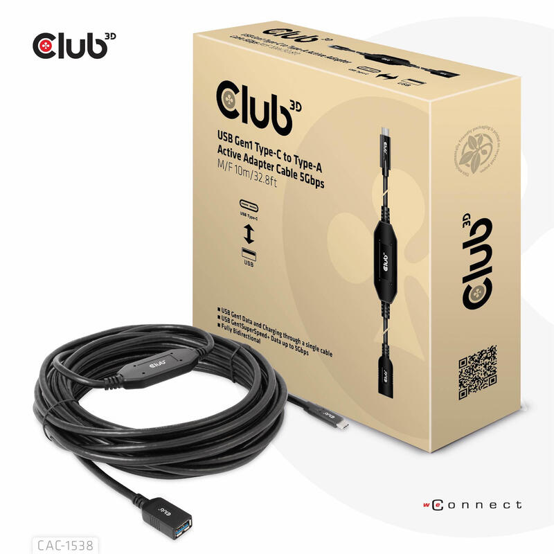 Club3d cable usb 3.2 typ c  usb typ a  5gbps m/h 10m retail