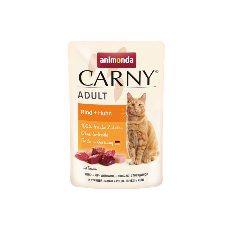 Comida hÚmeda para gatos animonda carny adult beef and chicken  85g