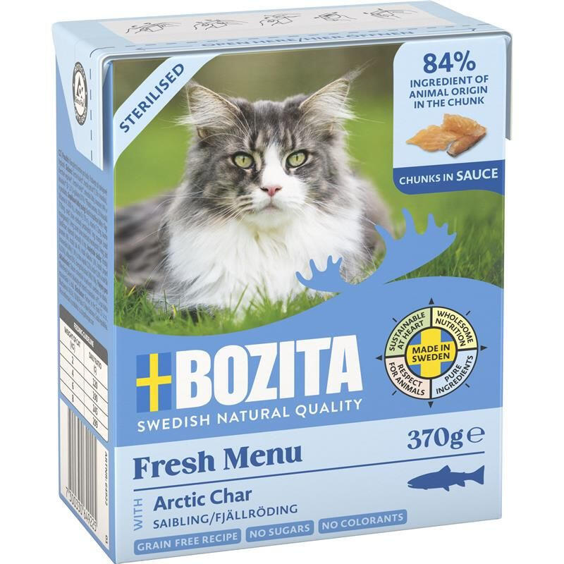 Comida hÚmeda para gatos bozita fresh menu sterilised arctic char  370g
