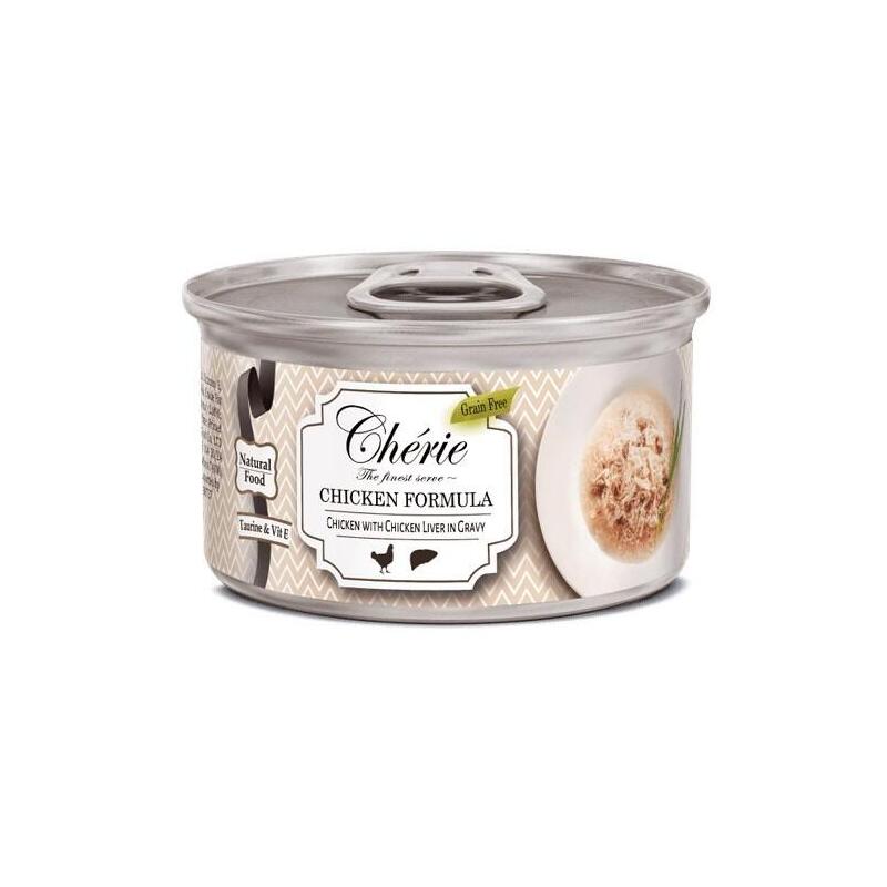 Comida hÚmeda para gatos cherie chicken and liver mix  80g