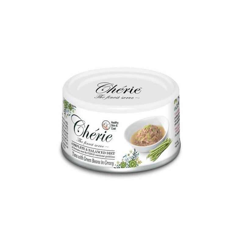 Comida hÚmeda para gatos cherie tuna with green beans  80g