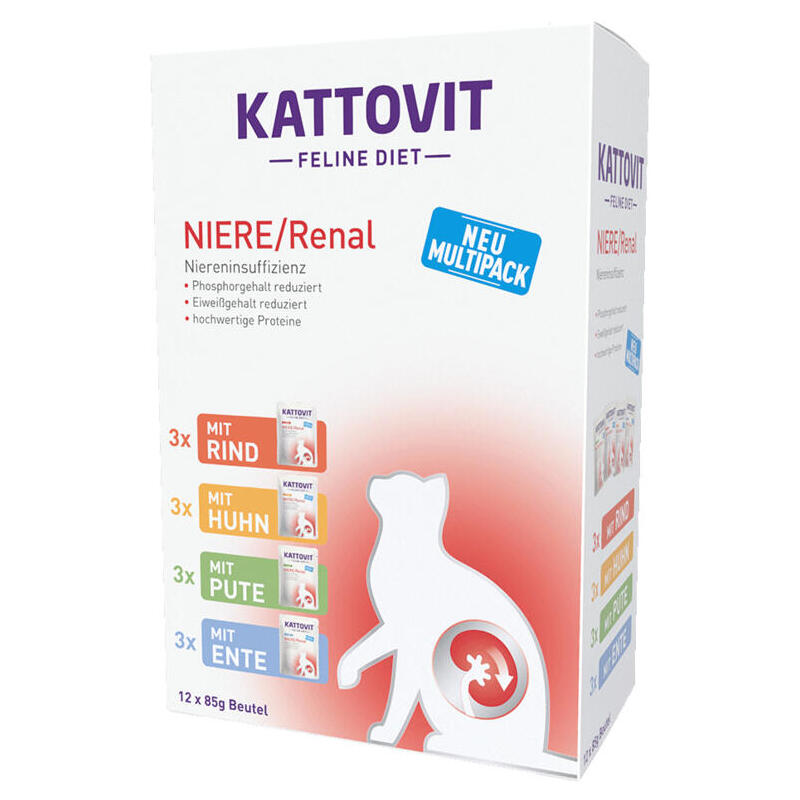 Comida hÚmeda para gatos kattovit feline diet niere/renal  12 x 85g