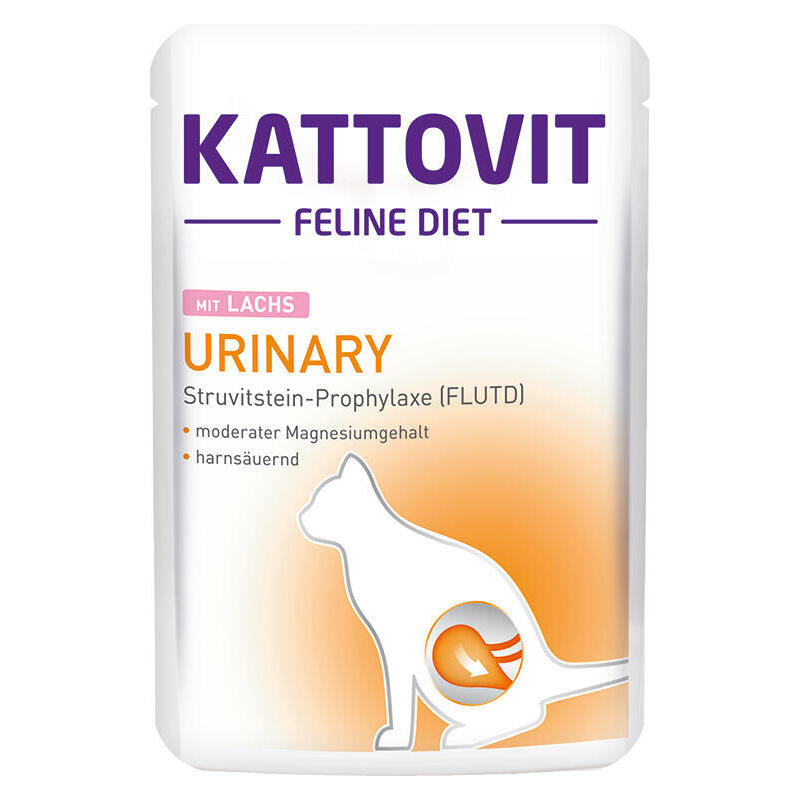 Comida hÚmeda para gatos kattovit feline diet urinary salmon  85g