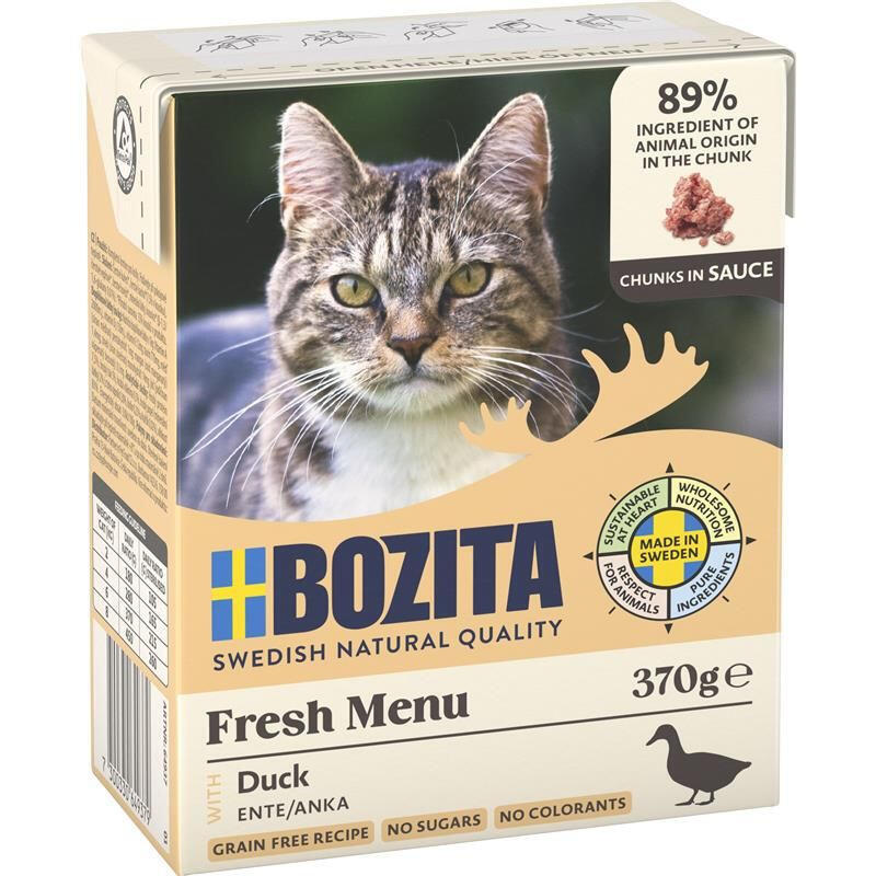 Comida hÚmeda para gatos pato en salsa bozita  370g