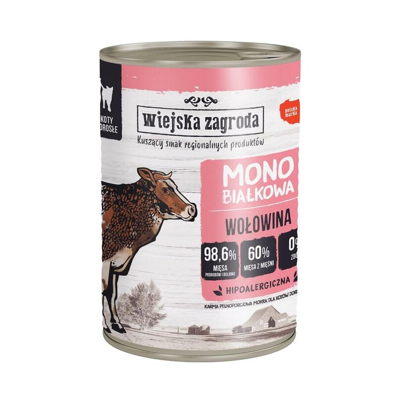 Comida hÚmeda para gatos wiejska zagroda carne monoproteica  400g