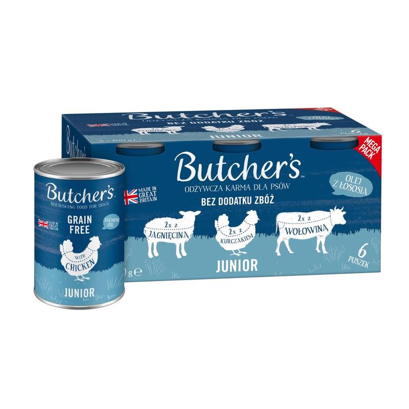 Comida hÚmeda para perros butcher’s original junior mega pack mix  6 x 400g