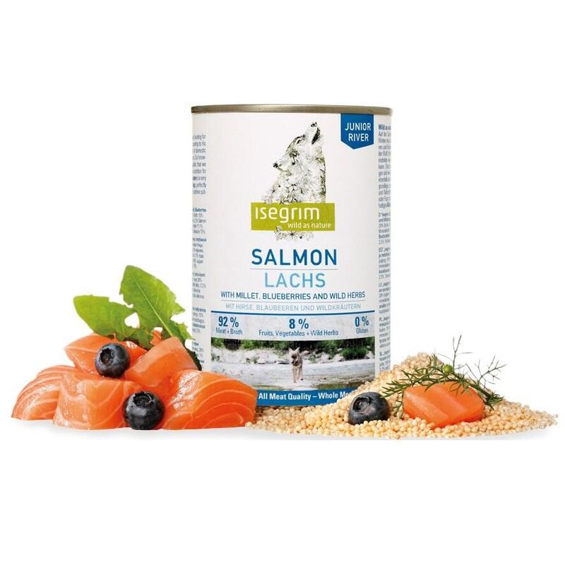 Comida hÚmeda para perros  isegrim junior salmon  400g