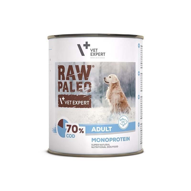 Comida hÚmeda para perros raw paleo adult monoprotein bacalao  800 g