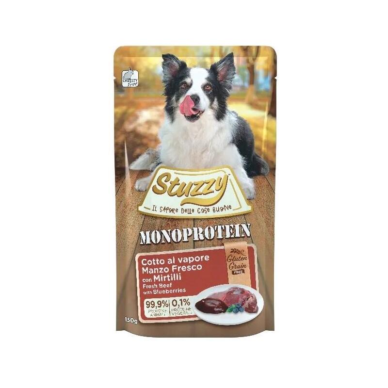 Comida hÚmeda para perros stuzzy monoprotein beef with blueberries  150 g