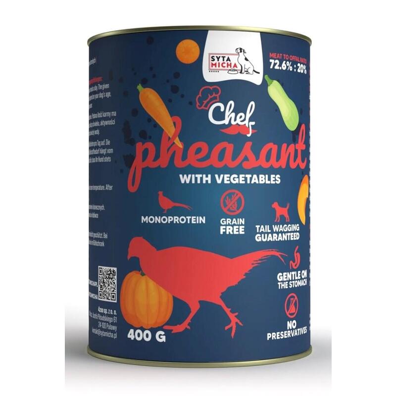Comida hÚmeda para perros syta micha chef pheasant with vegetables  400g