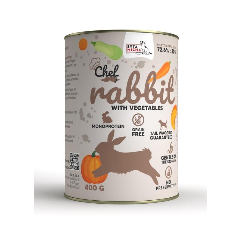 Comida hÚmeda para perros syta micha chef rabbit with vegetables  400 g