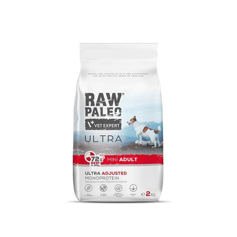 Comida seca para perros raw paleo ultra mini adult beef  750 g