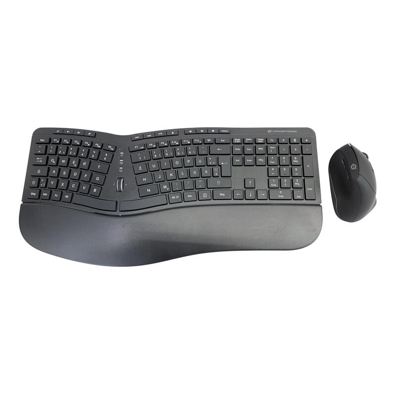 Conceptronic wireless keyboard+mouse,ergo,layout deutsch sw