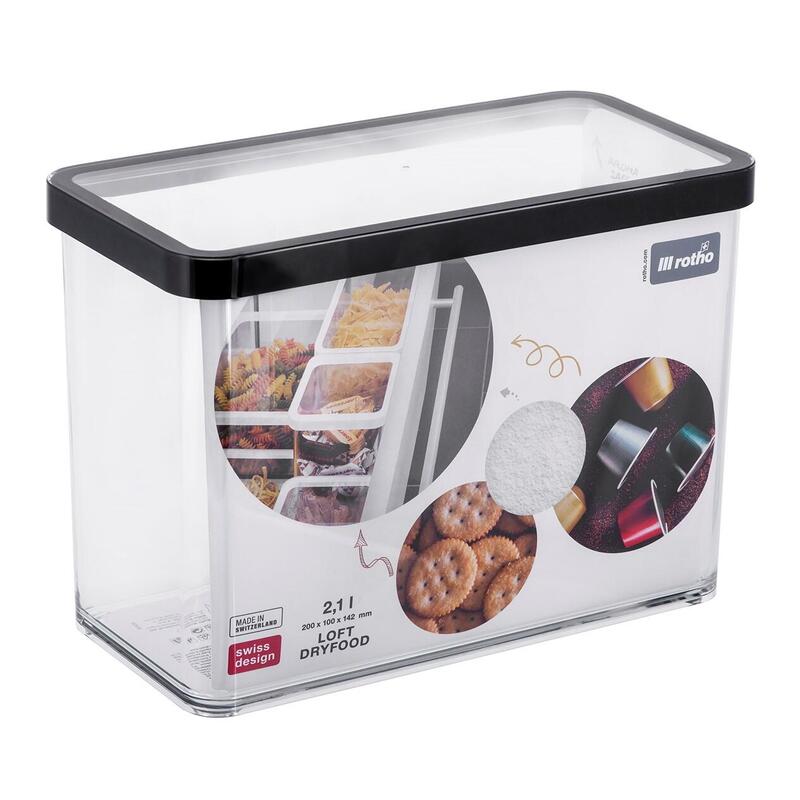 Contenedor cuadrado rotho 2,1l loft