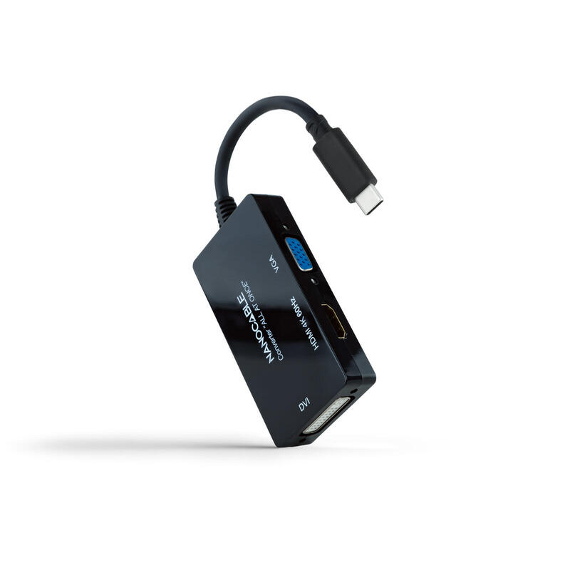 Conversor usb-c/m a hdmi/h, dvi/h, vga/h negro
