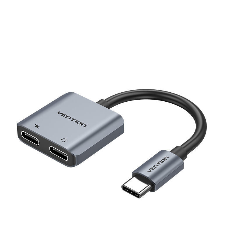 Conversor usb tipo-c vention bgzha usb tipo-c macho 2x usb tipo-c hembra (audio y carga)