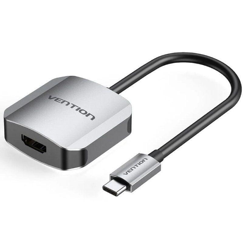 Conversor vention tdehb usb tipo-c macho hdmi hembra 15cm plata