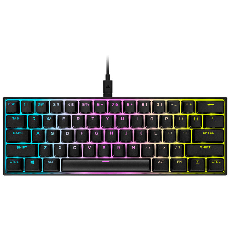 Corsair k65 rgb mini 60% mechanical gaming teclado usb qwerty inglÉs, espaÑol negro