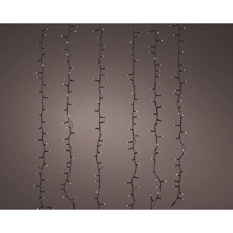 Cortina led parpadeante, 256 leds, 375x60cm. multicolor pastel. lumineo